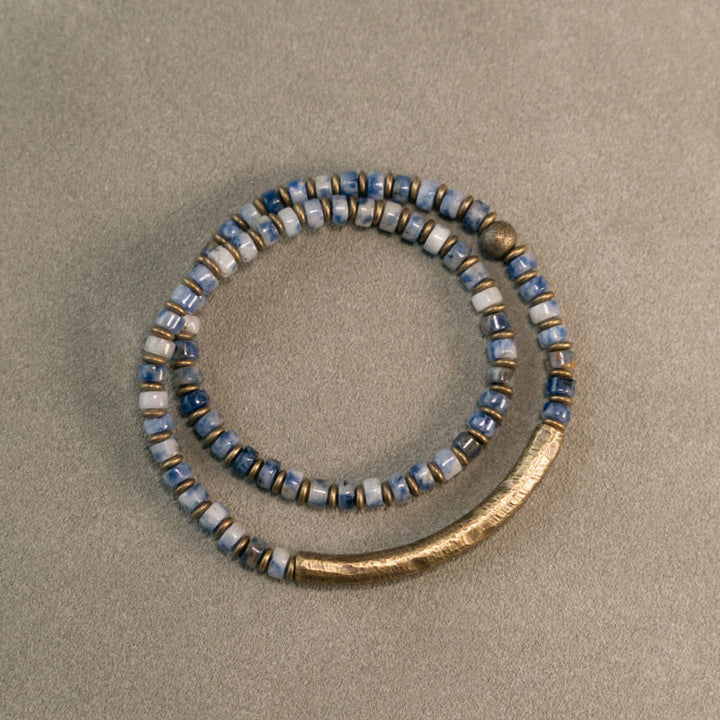 Buddha Stones Sodalite Picture Jasper Green Point Stone Harmony Wisdom Bracelet - Sodalite - 18cm fit for Wrist Circumference 17-17.5cm - image 4