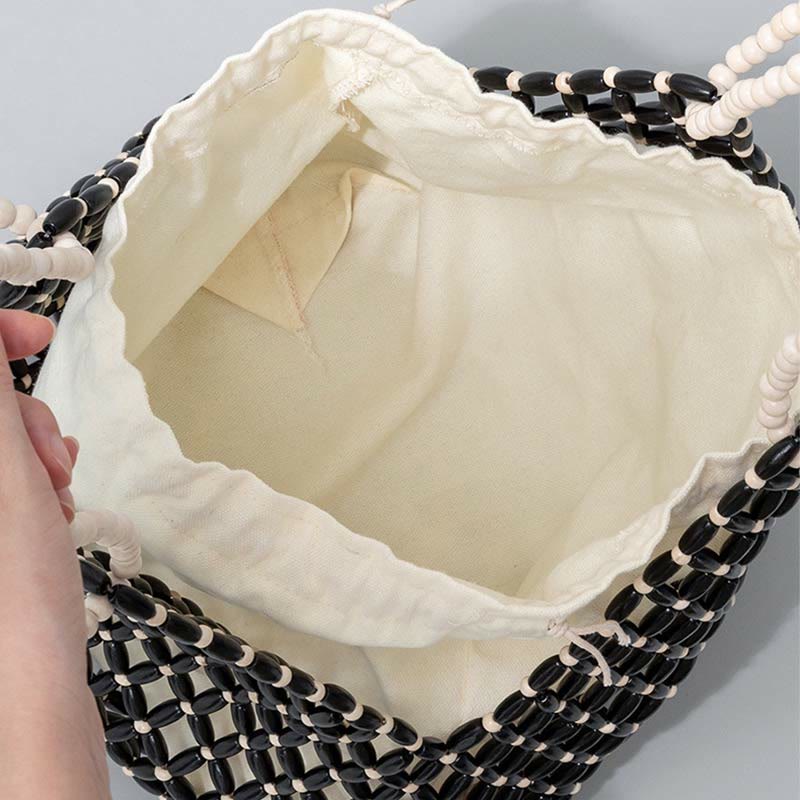 Buddha Stones Hand-woven Wooden Beads Shoulder Bag Handbags - image 9