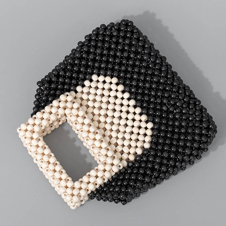 Buddha Stones Hand-woven Wooden Beads Square Tote Handbag - image 9