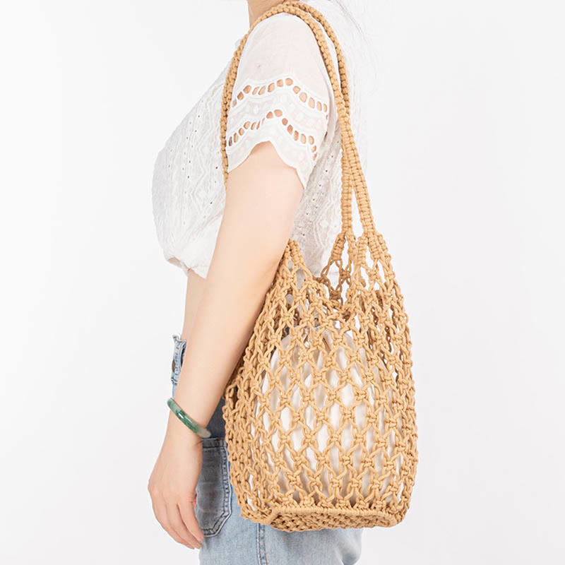 Buddha Stones Hand-woven Cotton Thread Shoulder Bag Handbags - image 6