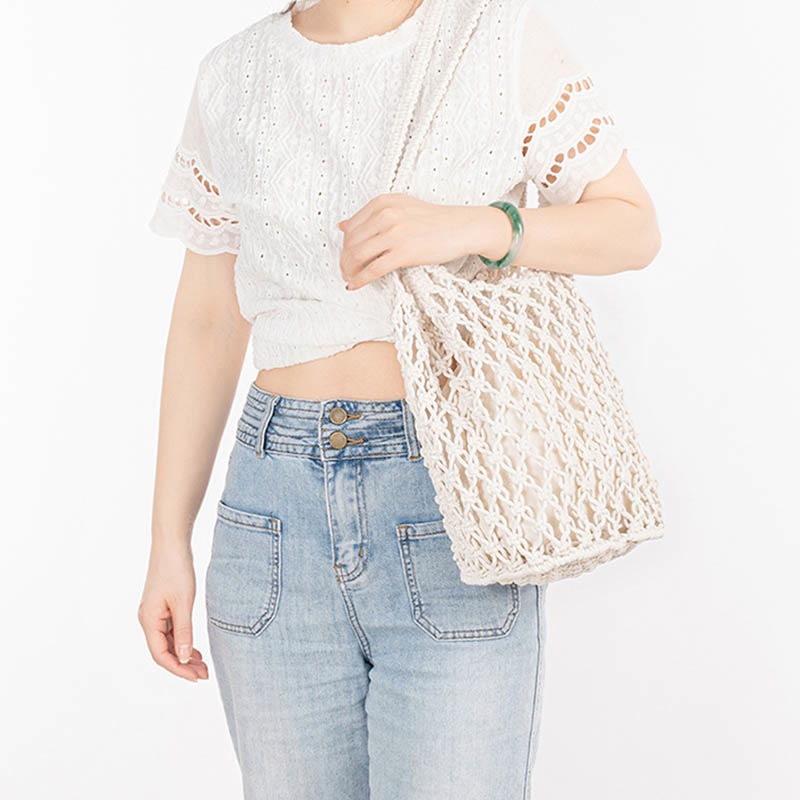 Buddha Stones Hand-woven Cotton Thread Shoulder Bag Handbags - image 18