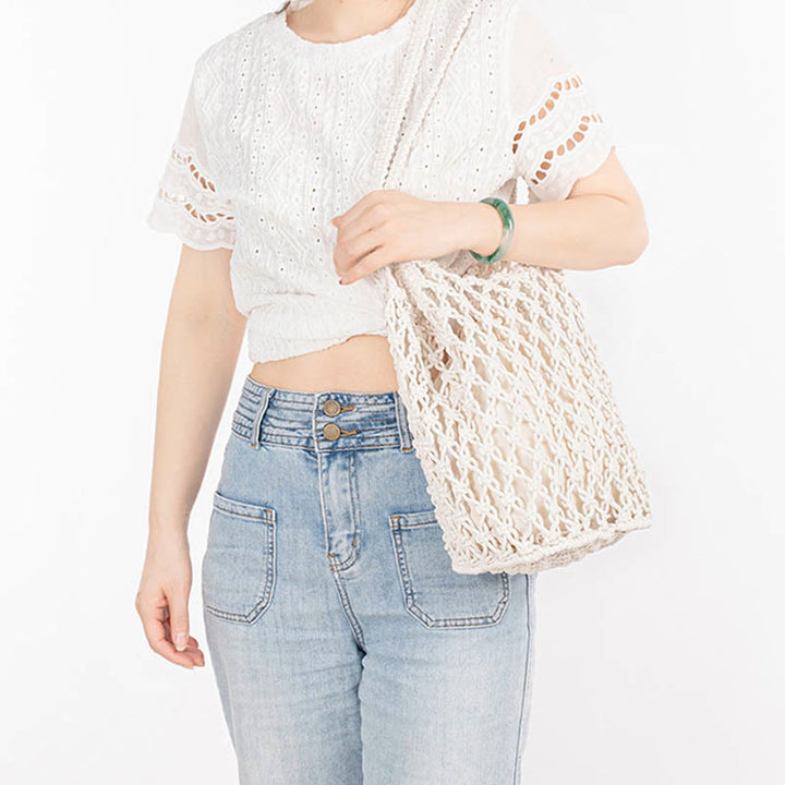 Buddha Stones Hand-woven Cotton Thread Shoulder Bag Handbags - image 18