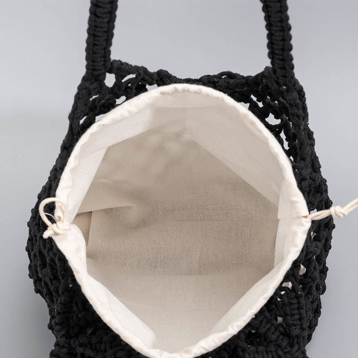 Buddha Stones Hand-woven Cotton Thread Shoulder Bag Handbags - image 9