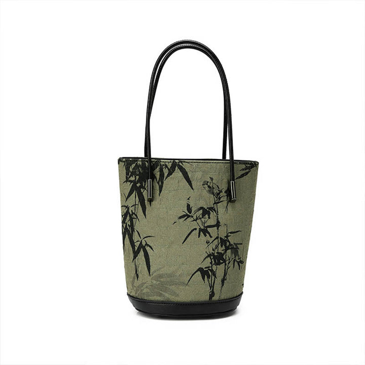 Buddha Stones Green Bamboo Print Vintage Crossbody Bag Handbag - image 4