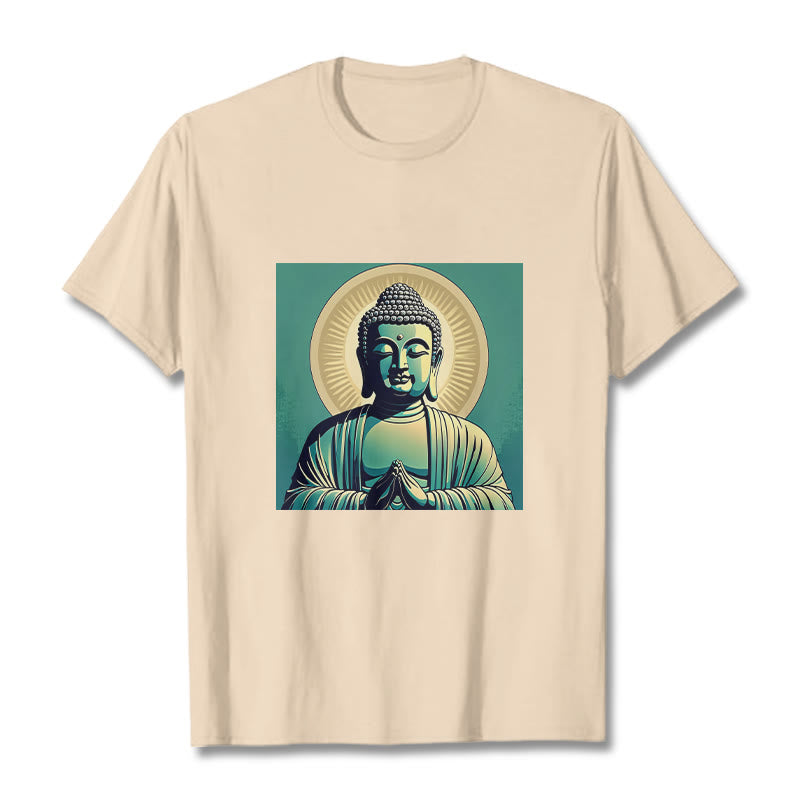 Buddha Stones Aura Green Buddha Tee T-shirt - Bisque - 2XL - image 9