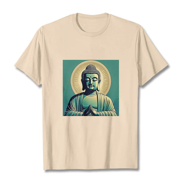 Buddha Stones Aura Green Buddha Tee T-shirt - Bisque - 2XL - image 9