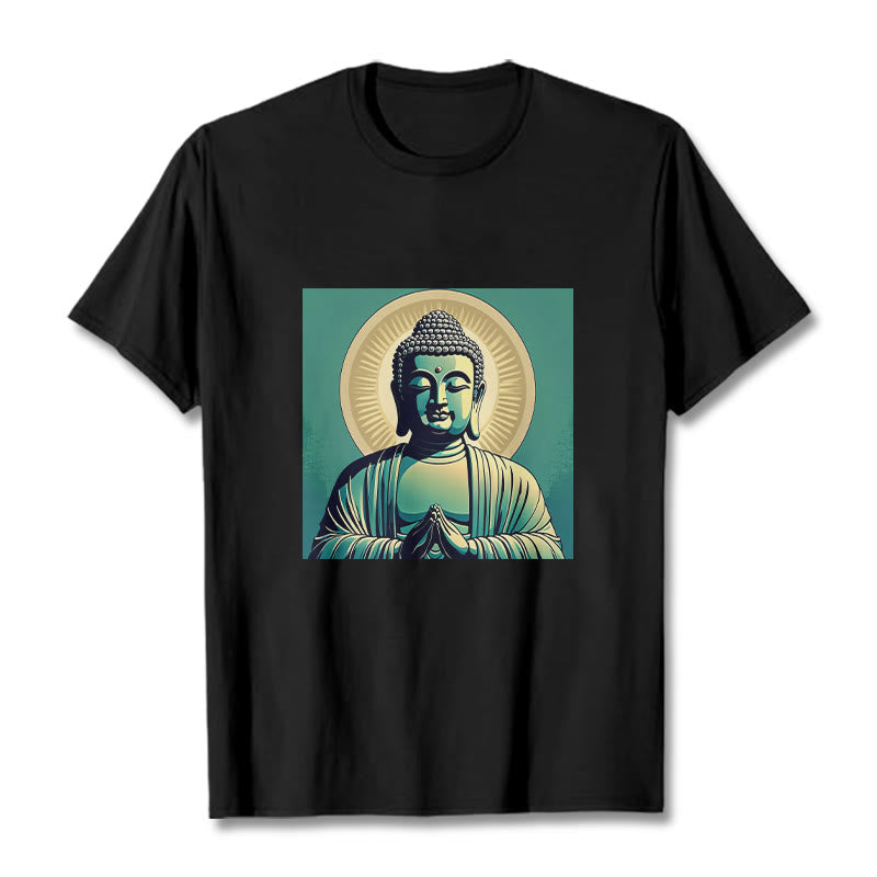 Buddha Stones Aura Green Buddha Tee T-shirt - Black - 2XL - image 5