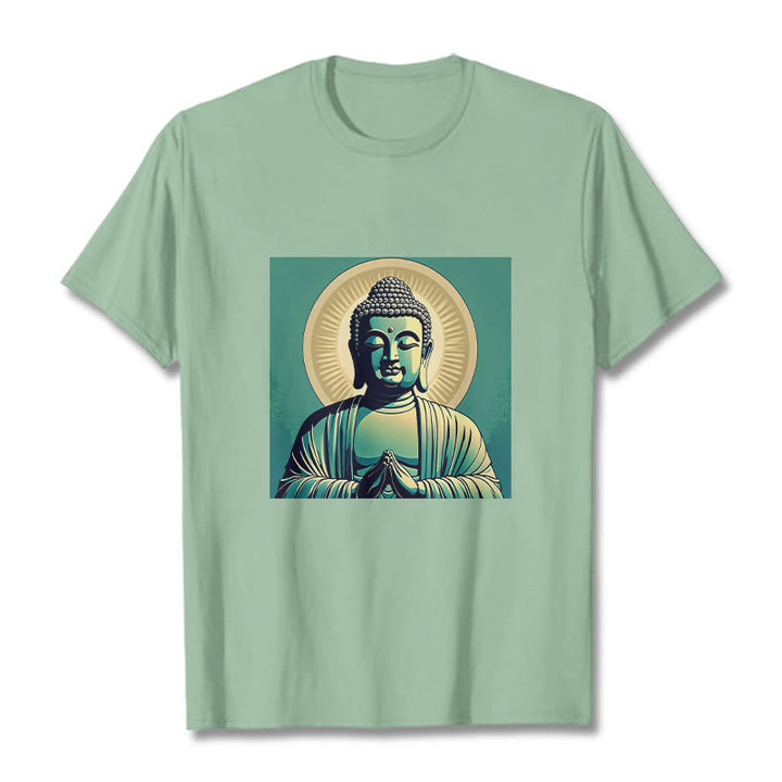 Buddha Stones Aura Green Buddha Tee T-shirt - PaleGreen - 2XL - image 0