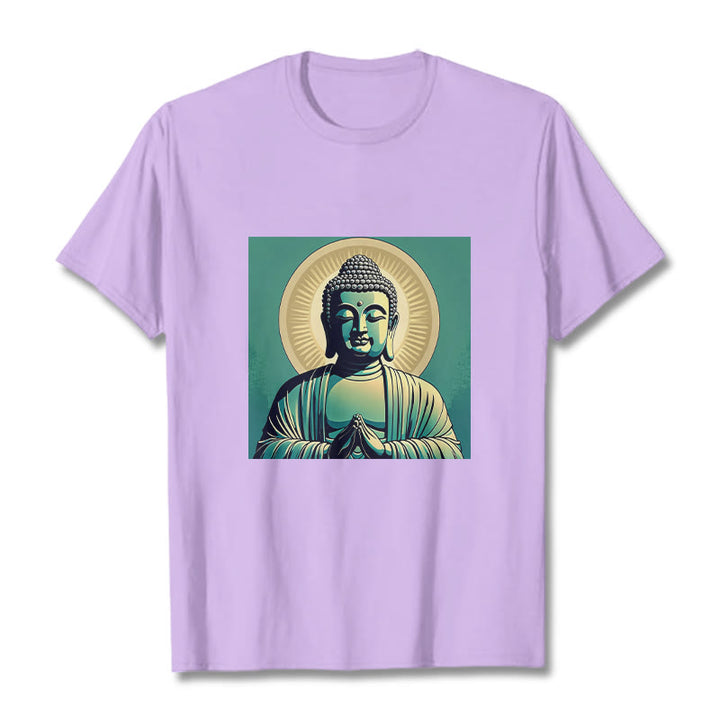 Buddha Stones Aura Green Buddha Tee T-shirt - Plum - 2XL - image 15