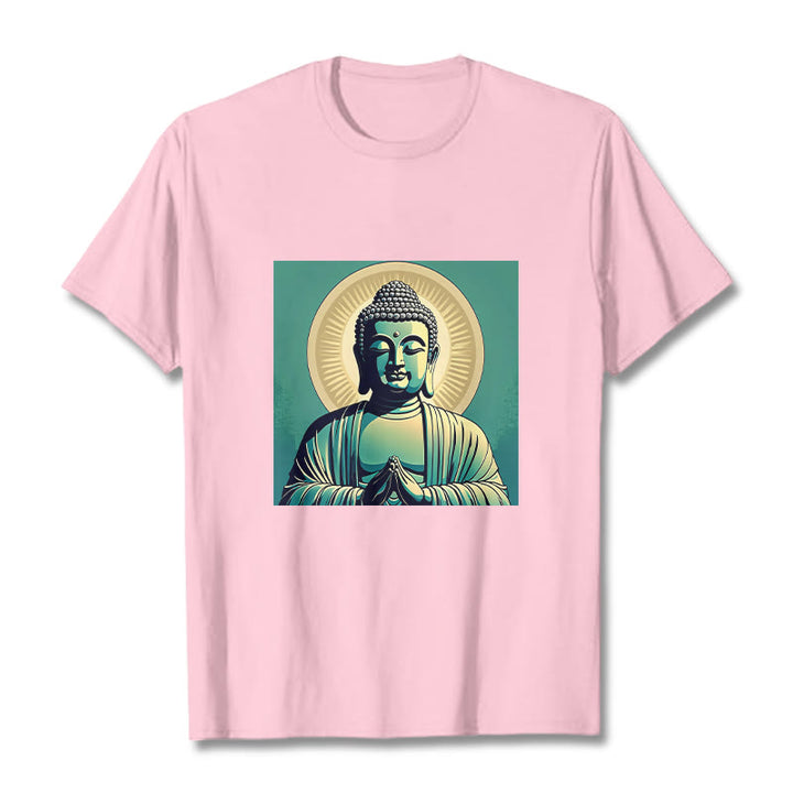 Buddha Stones Aura Green Buddha Tee T-shirt - LightPink - 2XL - image 13