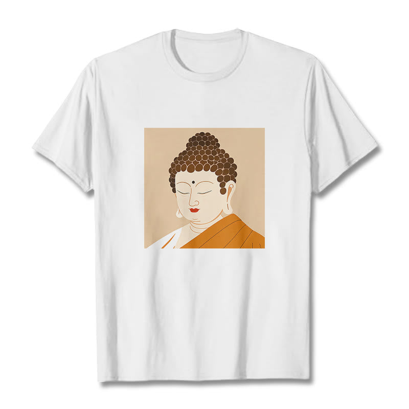Buddha Stones Close Eyes And Relax Buddha Tee T-shirt - White - 2XL - image 0