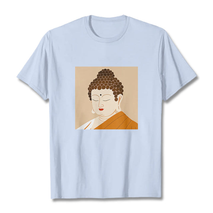 Buddha Stones Close Eyes And Relax Buddha Tee T-shirt - LightCyan - 2XL - image 17