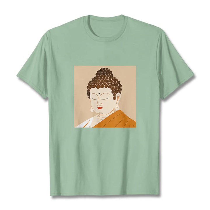 Buddha Stones Close Eyes And Relax Buddha Tee T-shirt - PaleGreen - 2XL - image 13
