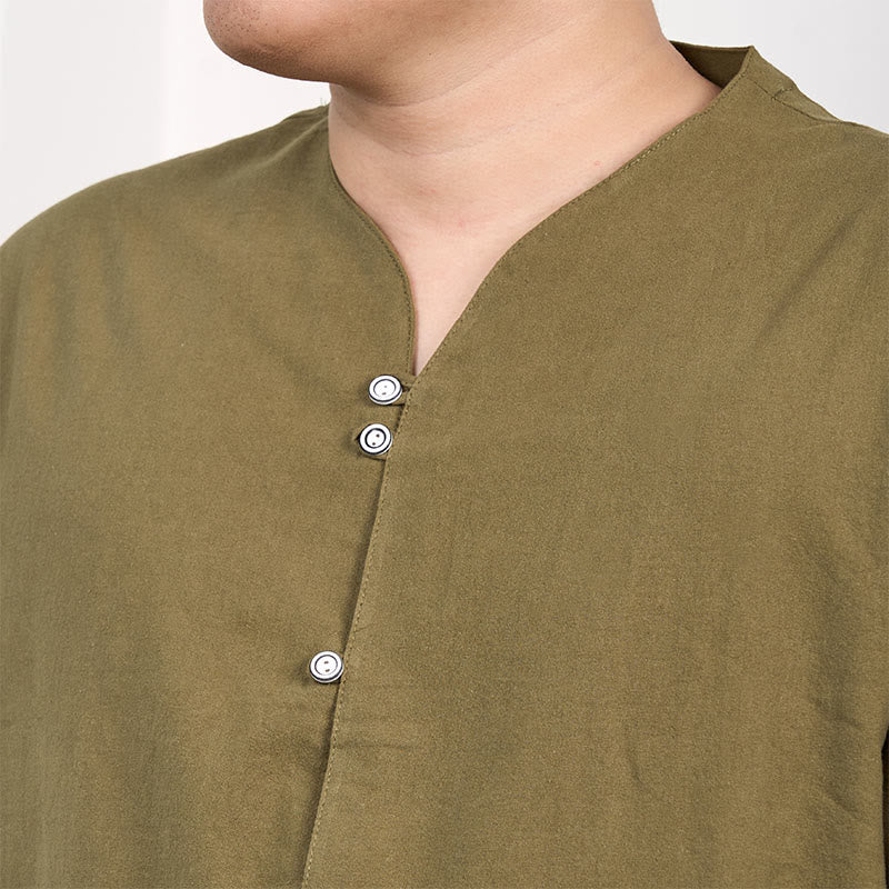 Buddha Stones Men's Short Sleeve Button Down Cotton Linen Shirt - image 10