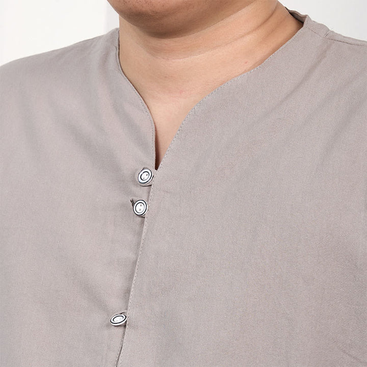Buddha Stones Men's Short Sleeve Button Down Cotton Linen Shirt - image 17