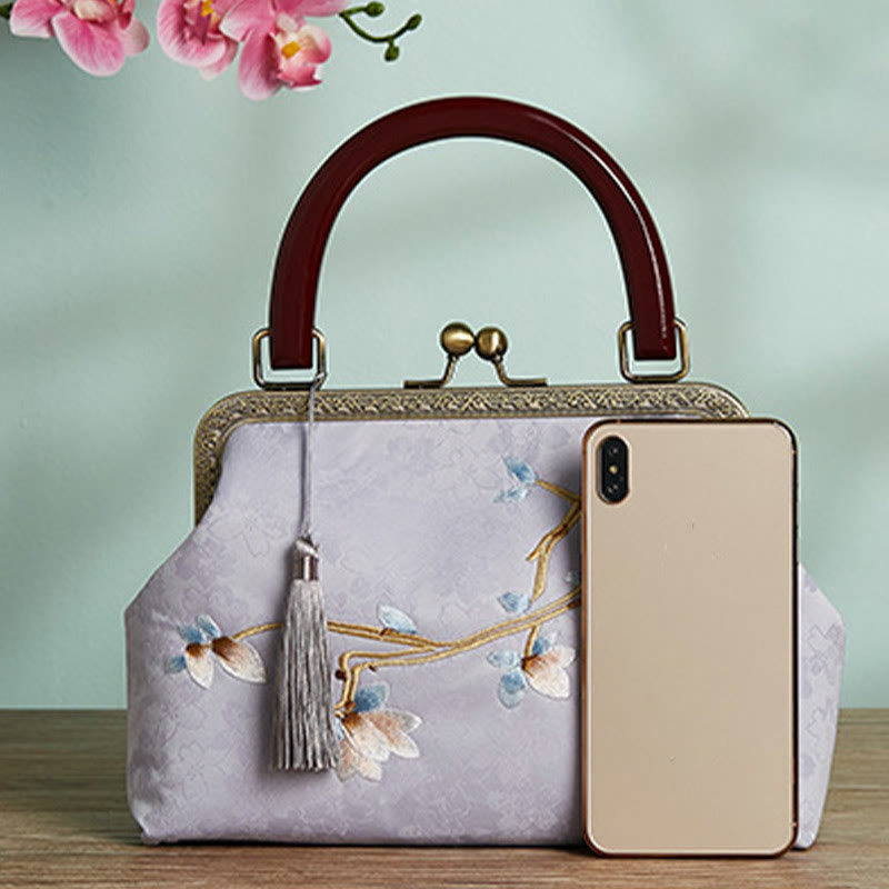 Buddha Stones Flower Embroidery Handbag Crossbody Bag - image 4