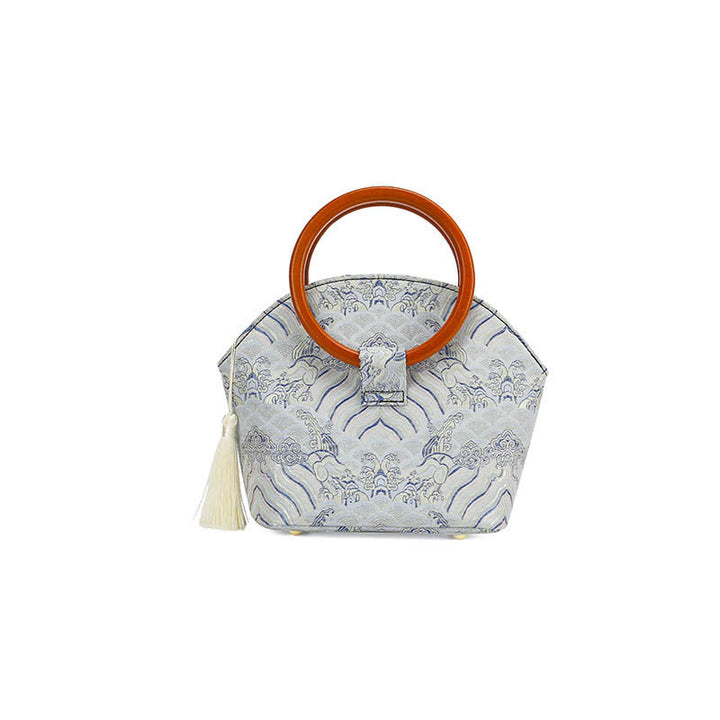 Buddha Stones Auspicious Clouds Shell Print Handbag - image 2