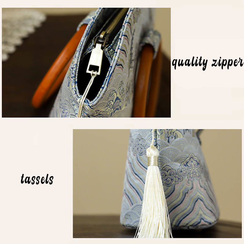 Buddha Stones Auspicious Clouds Shell Print Handbag - image 5