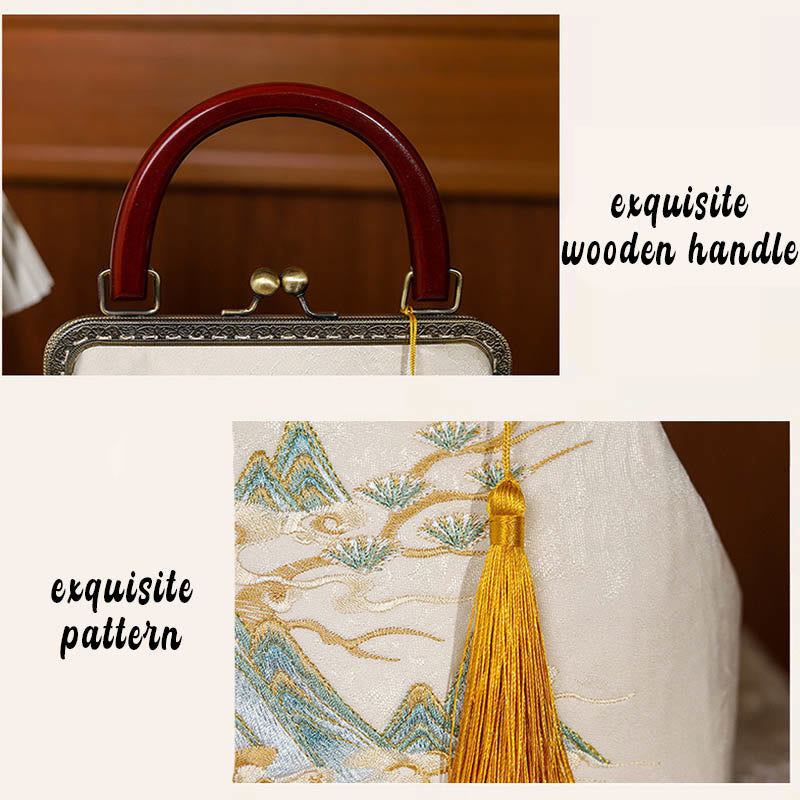 Buddha Stones Landscape Painting Jacquard Handbag Crossbody Bag - image 5