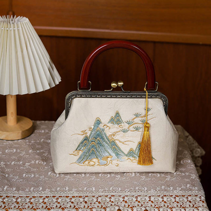 Buddha Stones Landscape Painting Jacquard Handbag Crossbody Bag - image 1