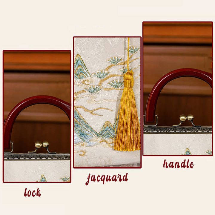Buddha Stones Landscape Painting Jacquard Handbag Crossbody Bag - image 4