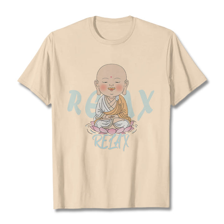 Buddha Stones RELAX Buddha Tee T-shirt - Bisque - RELAX Background - 2XL - image 7