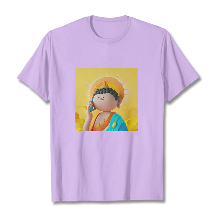 Buddha Stones Buddha Picks Up The Phone Tee T-shirt - Plum - 2XL - image 15