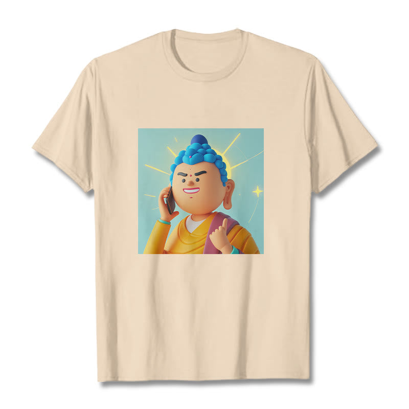 Buddha Stones Funny Cartoon Buddha Tee T-shirt - Bisque - 2XL - image 12