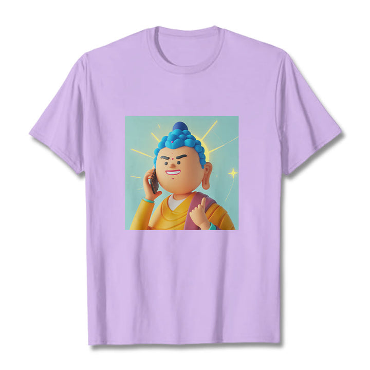 Buddha Stones Funny Cartoon Buddha Tee T-shirt - Plum - 2XL - image 14
