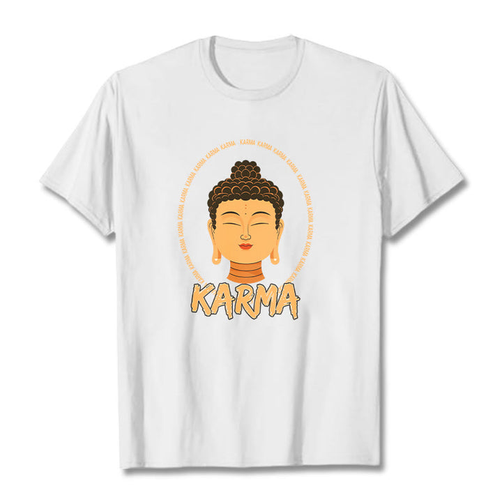 Buddha Stones Karma Buddha Tee T-shirt - White - 2XL - image 6