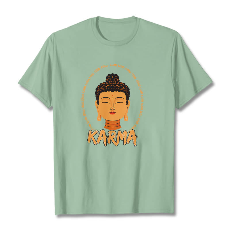 Buddha Stones Karma Buddha Tee T-shirt - PaleGreen - 2XL - image 14