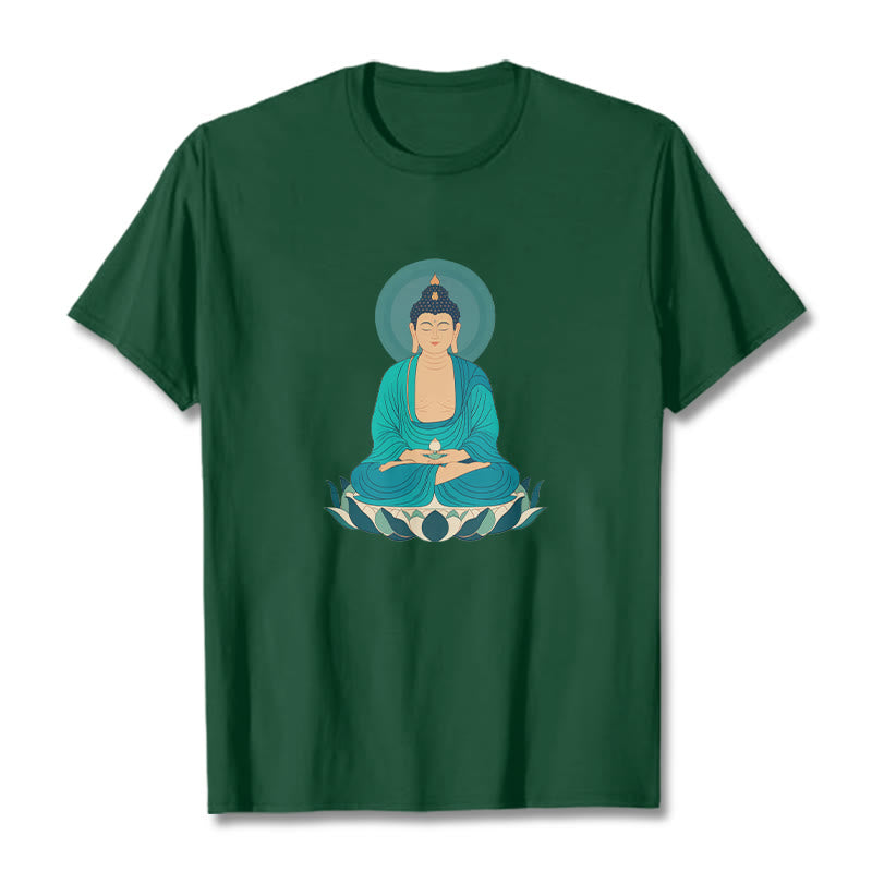 Buddha Stones Lotus Meditation Buddha Tee T-shirt - ForestGreen - 2XL - image 2