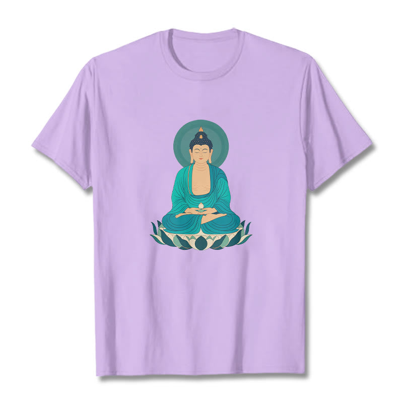 Buddha Stones Lotus Meditation Buddha Tee T-shirt - Plum - 2XL - image 14