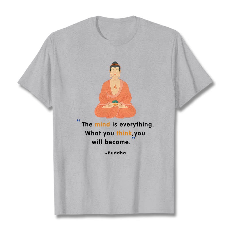 Buddha Stones The Mind Is Everything Meditation Buddha Tee T-shirt - LightGrey - 2XL - image 18
