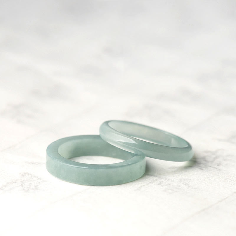 Buddha Stones Natural Jade Prosperity Luck Ring - image 0