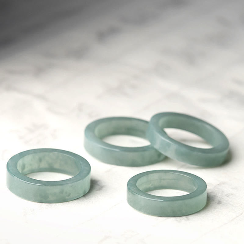 Buddha Stones Natural Jade Prosperity Luck Ring - image 9