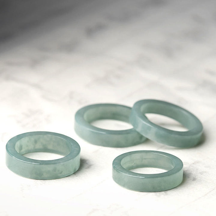 Buddha Stones Natural Jade Prosperity Luck Ring - image 9