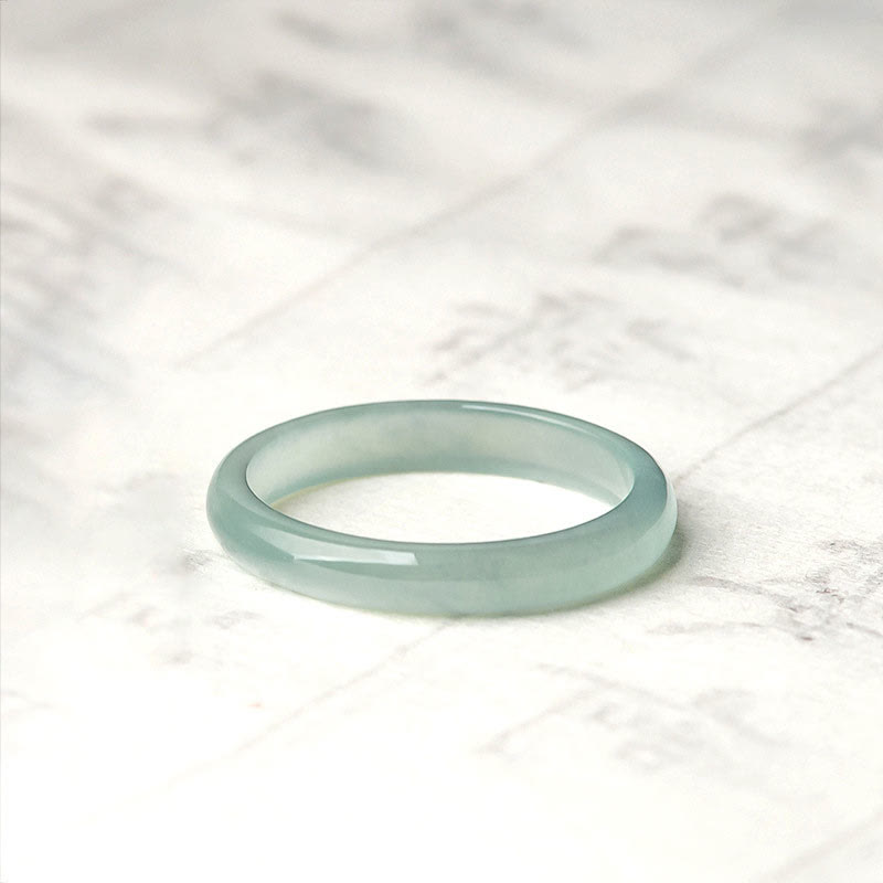 Buddha Stones Natural Jade Prosperity Luck Ring - image 3