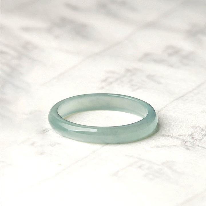 Buddha Stones Natural Jade Prosperity Luck Ring - image 3