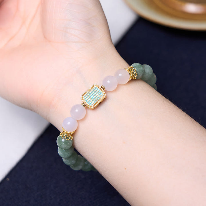 Buddha Stones Promote New Beginnings Mint Green Jade Bracelet Bangle Bundle - image 4