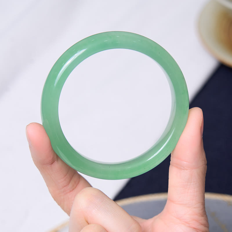Buddha Stones Promote New Beginnings Mint Green Jade Bracelet Bangle Bundle - image 6