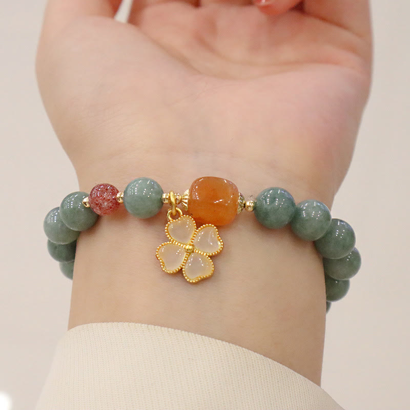Buddha Stones Bring Good Luck Green Jade Bracelet Bangle Bundle - image 5