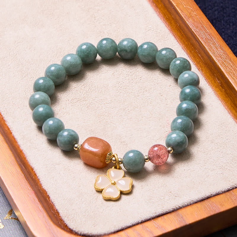 Buddha Stones Bring Good Luck Green Jade Bracelet Bangle Bundle - image 2