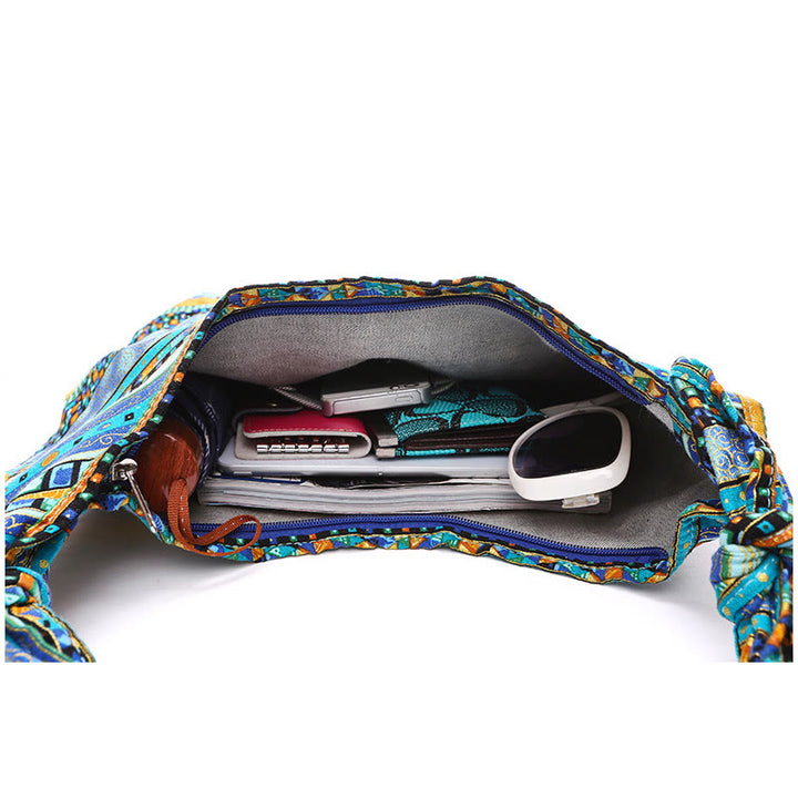 Buddha Stones Cotton Stripes Crossbody Bag Shoulder Bag - image 3