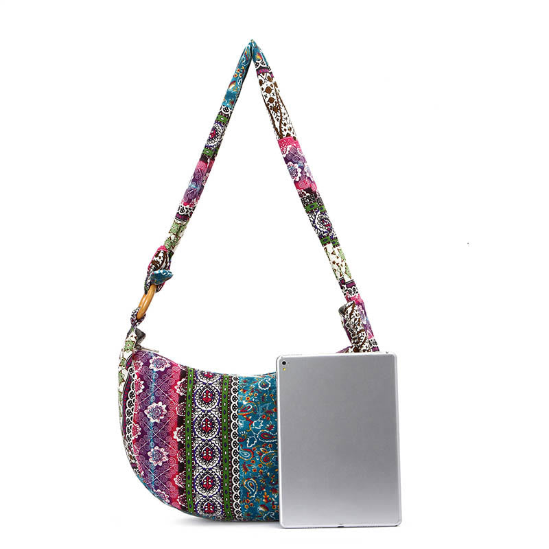 Buddha Stones Cotton Stripes Print Crossbody Bag Shoulder Bag - image 10