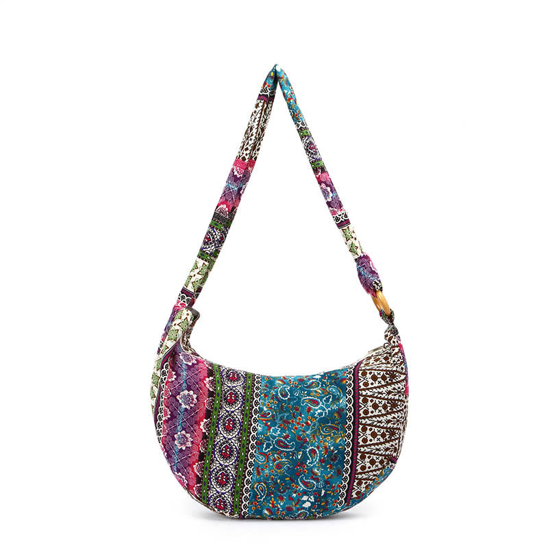 Buddha Stones Cotton Stripes Print Crossbody Bag Shoulder Bag - image 9
