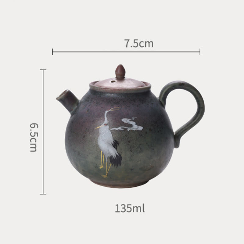 Buddha Stones White Crane Cloud Chinese Gongfu Tea Ceramic Kung Fu Teapot - image 17