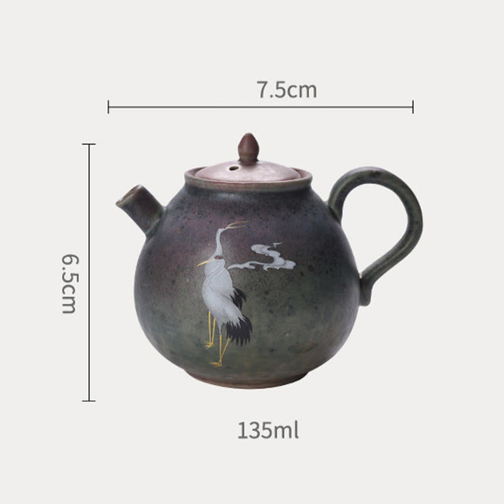 Buddha Stones White Crane Cloud Chinese Gongfu Tea Ceramic Kung Fu Teapot - image 17