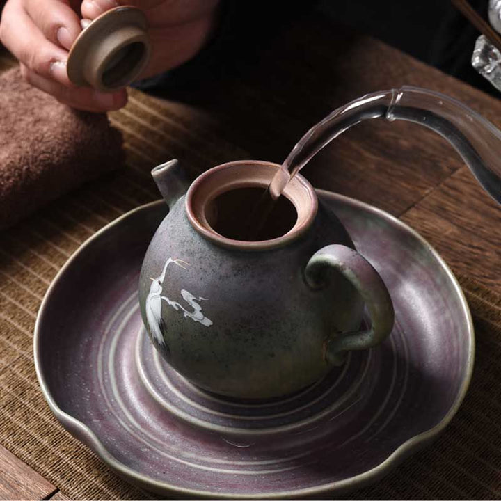 Buddha Stones White Crane Cloud Chinese Gongfu Tea Ceramic Kung Fu Teapot - image 11