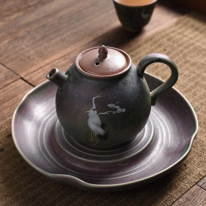 Buddha Stones White Crane Cloud Chinese Gongfu Tea Ceramic Kung Fu Teapot - image 13